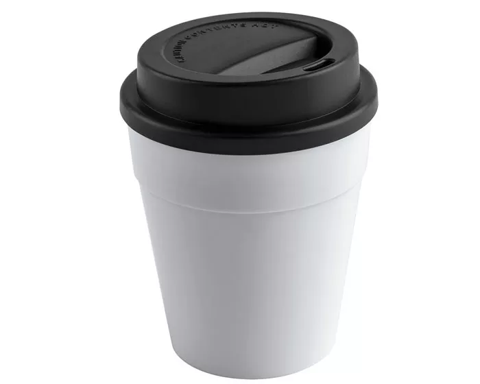 A2234.02 VASO 350 ML. CON TAPA DE PLASTICO LATE A2234 NEGRO NEGRO