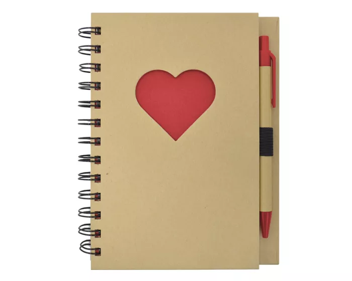 A2776.04 LIBRETA ECOLOGICA CORAZÓN LOVELY A2776 ROJO ROJO