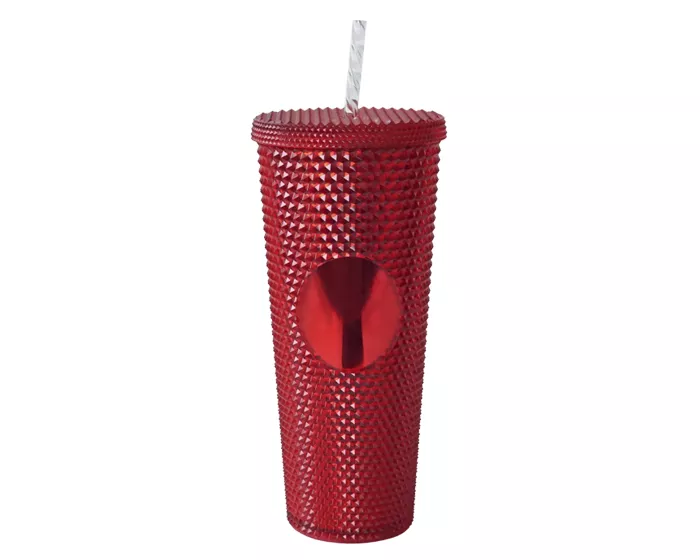 A2927.04 VASO DE PLÁSTICO DOBLE PARED TEXTURIZADO COCONUT A2927 ROJO ROJO