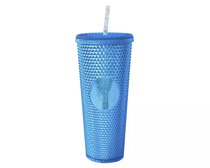 A2927.09 VASO DE PLÁSTICO DOBLE PARED TEXTURIZADO COCONUT A2927 AZUL AZUL