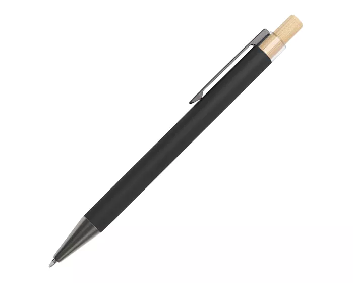 A2989.02 BOLIGRAFO DE ALUMINIO CON BOTON DE BAMBU TEACHER A2989 NEGRO NEGRO