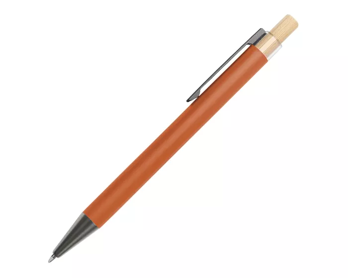 A2989.03 BOLIGRAFO DE ALUMINIO CON BOTON DE BAMBU TEACHER A2989 NARANJA NARANJA