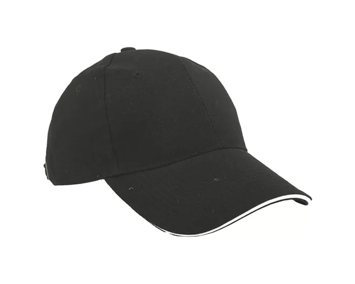 A020065 GORRA LISA SANDWICH GL6101 NEGRO NEGRO