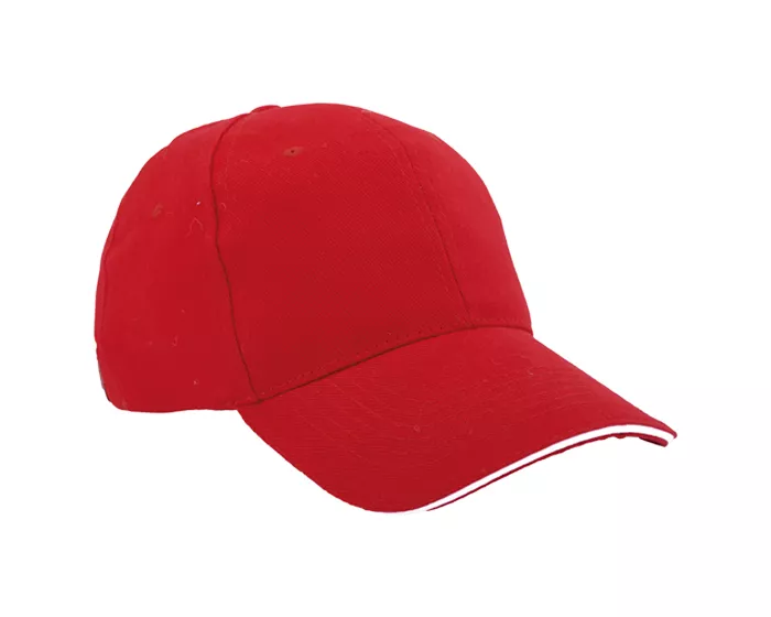 A020064 GORRA LISA SANDWICH GL6101 ROJO ROJO