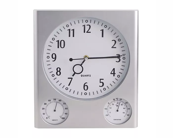 A030009 RELOJ D/PARED CRONIX RJP006 PLATEADO PLATA