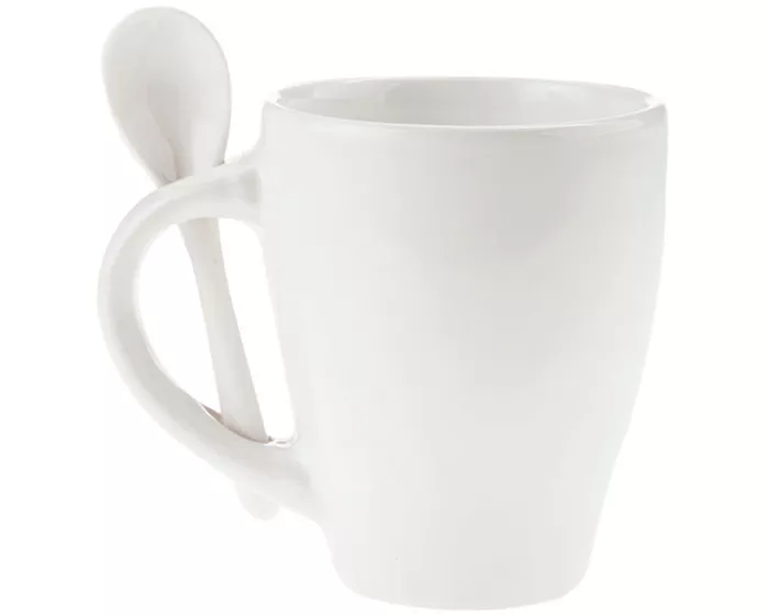 A040097 TAZA BICOLOR C/CUCHARA 12 OZ LONDON TAC11 BLANCO BLANCO