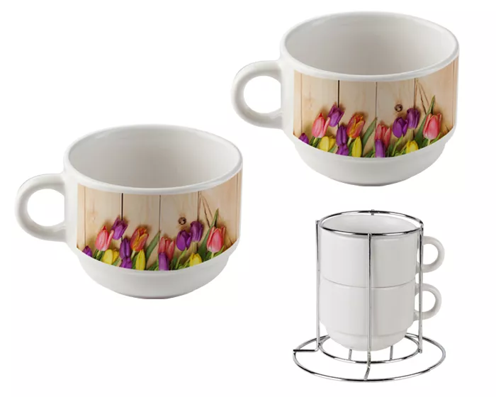 A2284.01 SET DE 2 TAZAS DE SULIMACIÓN 6 OZ AMART A2284 BLANCO BLANCO