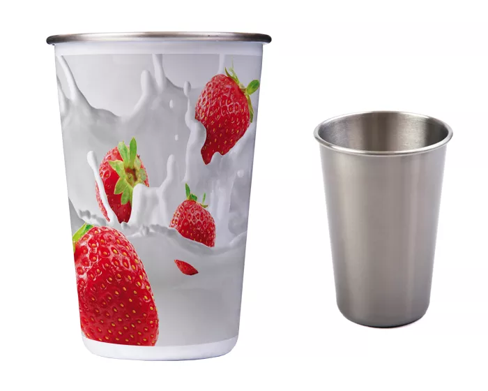 A2614.01 VASO DE ACERO INOX. DE SUBLIMACIÓN 450 ML. JULL A2614 BLANCO BLANCO