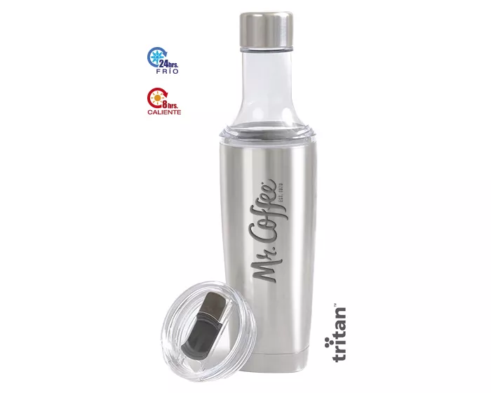 A2667.17 TERMO TÉRMICO DOBLE PARED ACERO INOX. MULTI-TAPA 660ML CLYDE A2667 PLATA PLATA