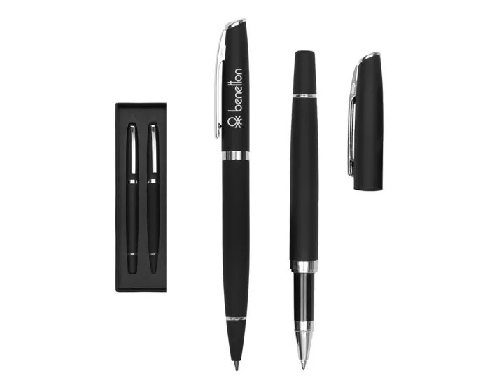 A2687.02 SET DE BOLÍGRAFOS DE METAL ELTON A2687 NEGRO NEGRO