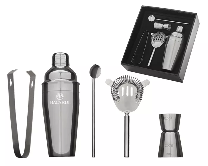 A2928.17 SET PARA BEBIDAS DE ACERO INOXIDABLE COCOBONGO A2928 PLATA PLATA