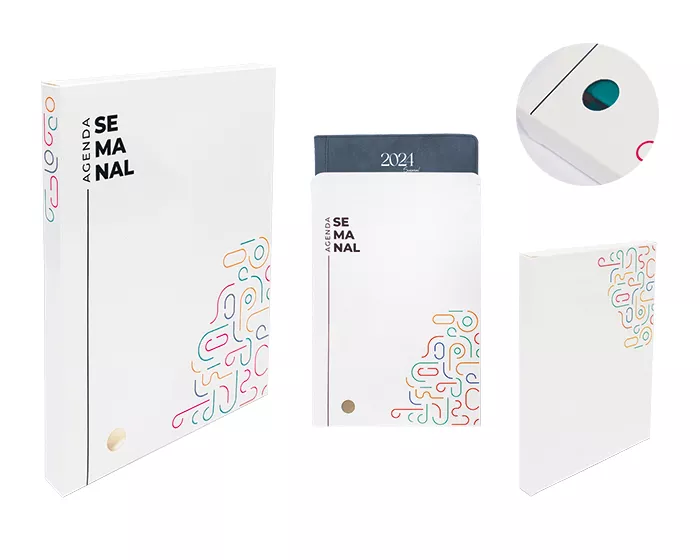 A2957.01 CAJA PARA AGENDA SEMANAL NOVACAJA S A2957 BLANCO BLANCO