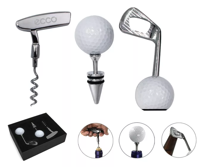 A3014.02 SET DE ACCESORIOS PARA VINO DE GOLF GOLFITO A3014 NEGRO NEGRO