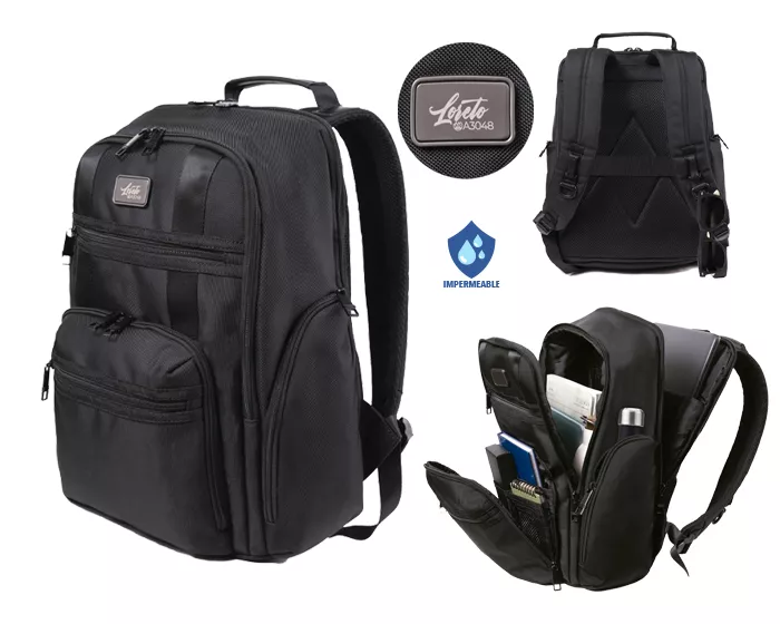 A3048.02 MOCHILA BACKPACK PORTA LAPTOP LORETO A3048 NEGRO NEGRO