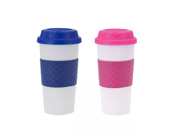 A040288 VASO TERMICO DOBLE PARED CINTA 420 ml. ONIX VTE1388 ROSA ROSA