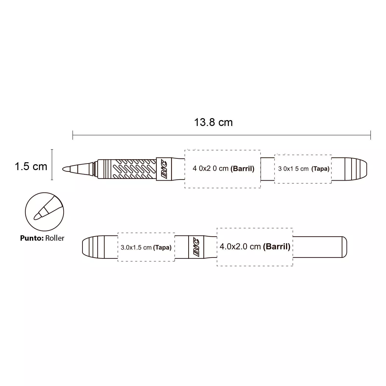 GRIP ROLLER-BLANCO BIC blanco