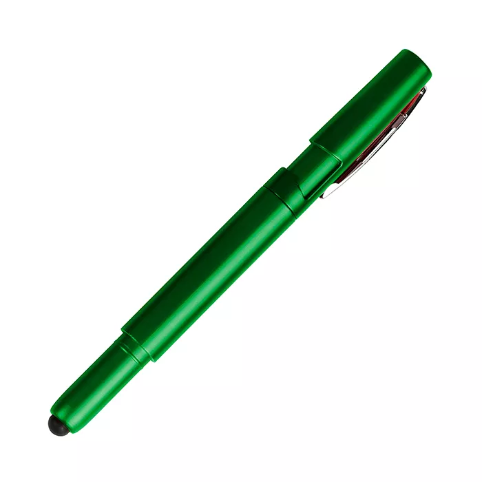 BL-094V Bolígrafo multifunciones de plástico con luz Meybod. VERDE