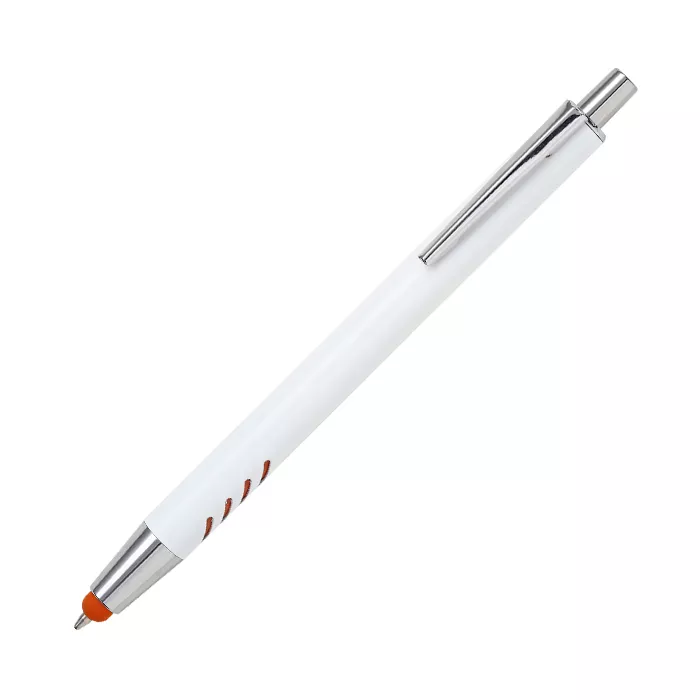 BL-129O Bolígrafo de aluminio blanco Forli. NARANJA