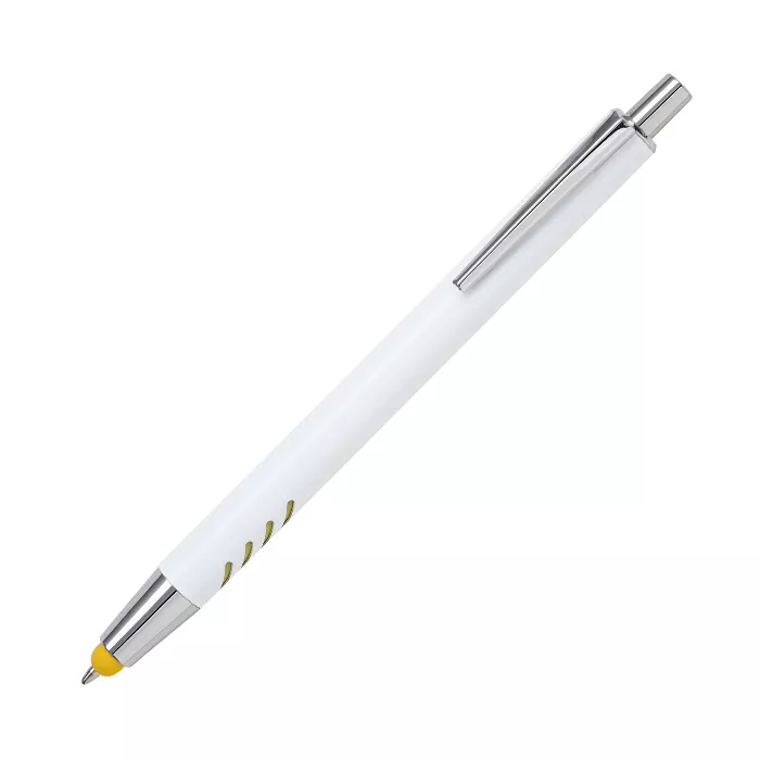 BL-129Y Bolígrafo de aluminio blanco Forli. AMARILLO