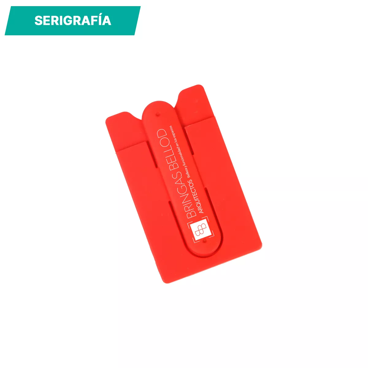 EX-053R Porta tarjetas y soporte para celular. ROJO