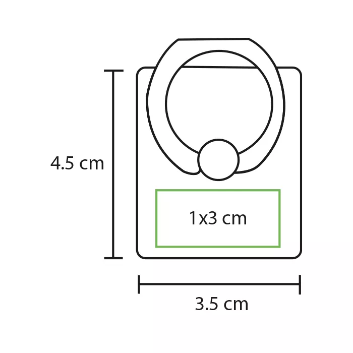 EX-062N Anillo metálico porta celular. NEGRO