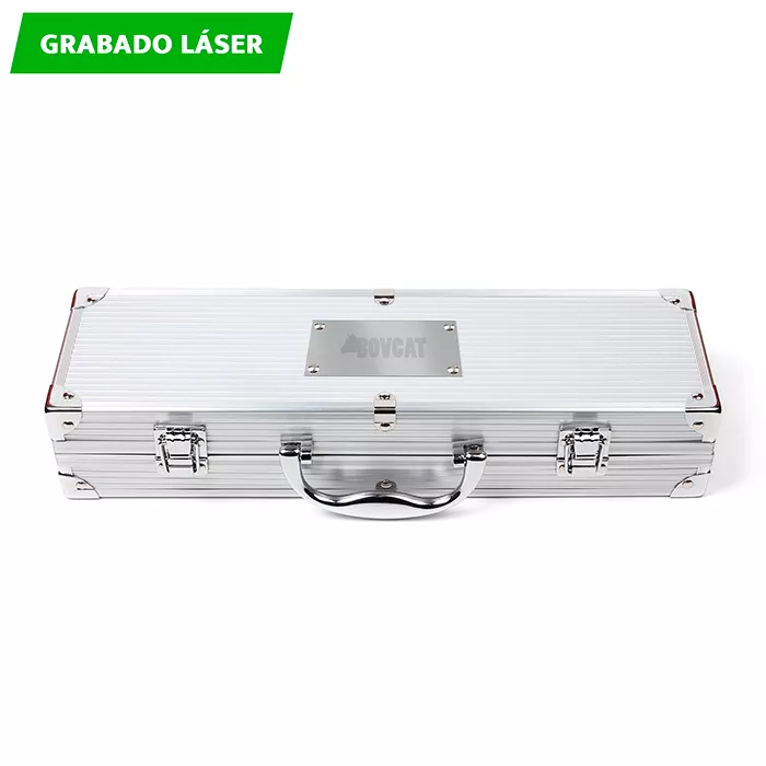 HM-018S Set BBQ de 4 piezas Asiago. PLATA