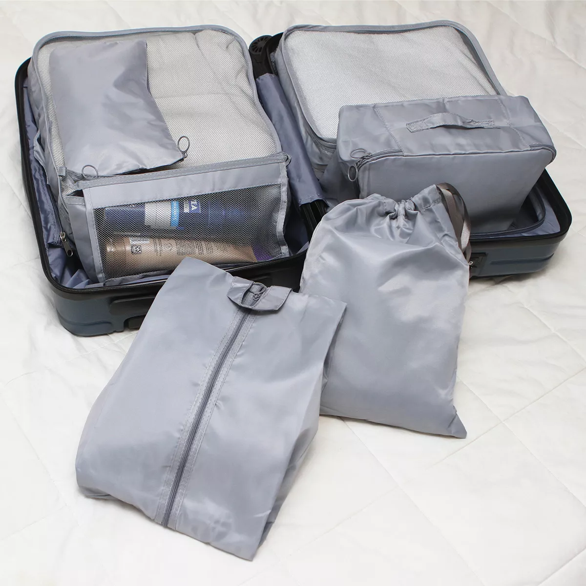 TX-122G Set de bolsos organizadores. GRIS