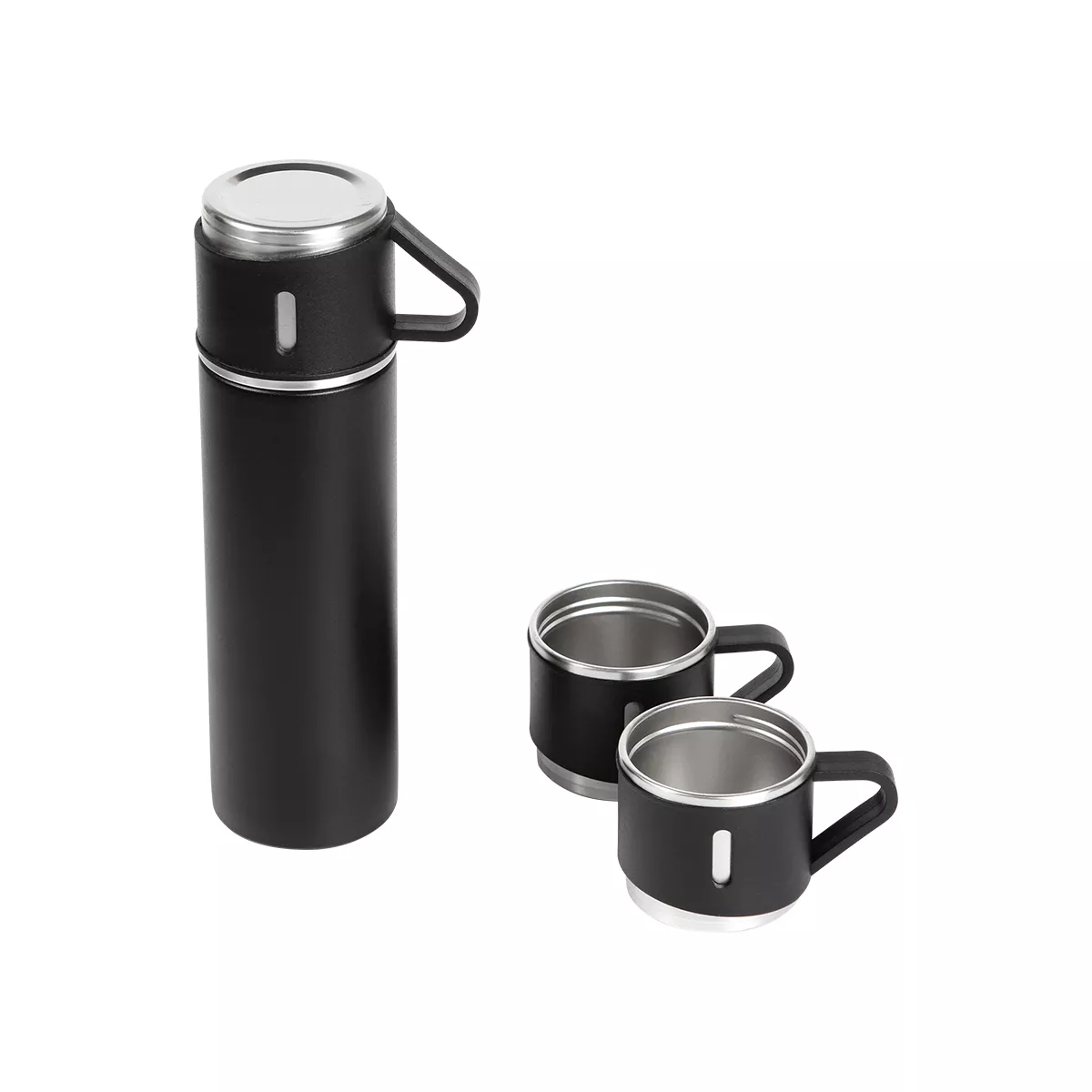 ST-034N Set de termo y tazas Camini. NEGRO