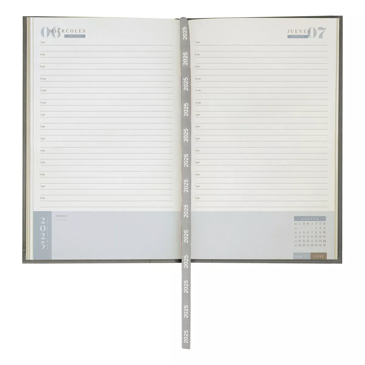 AGD 025 G AGENDA DIARIA CLASICA 2025 gris