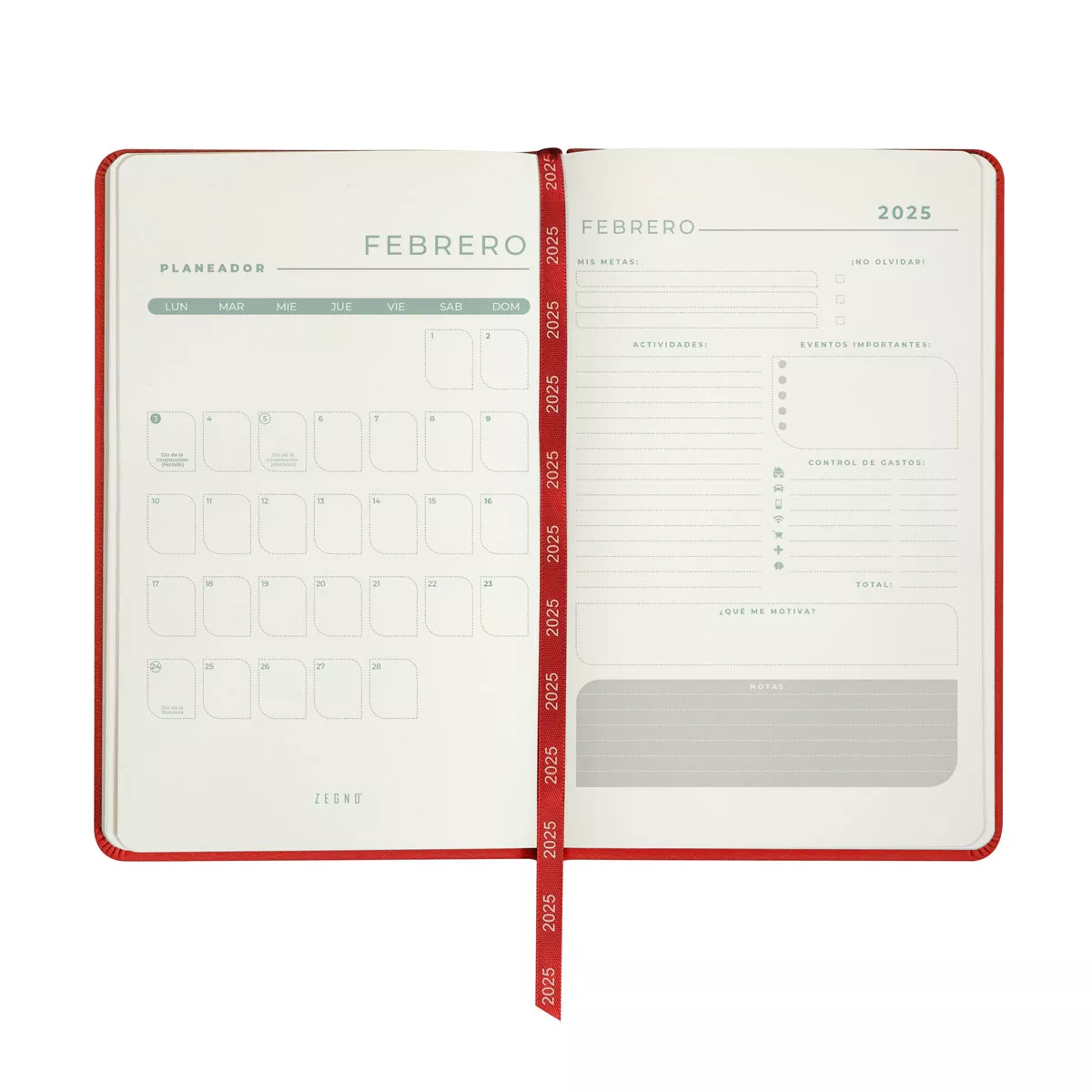 AGMT 025 R AGENDA MINI TERRA 2025 rojo