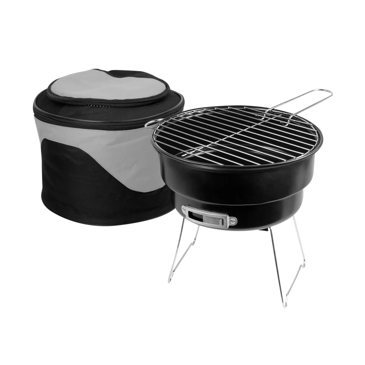 BBQ 002 ASADOR CON HIELERA CAMPING negro