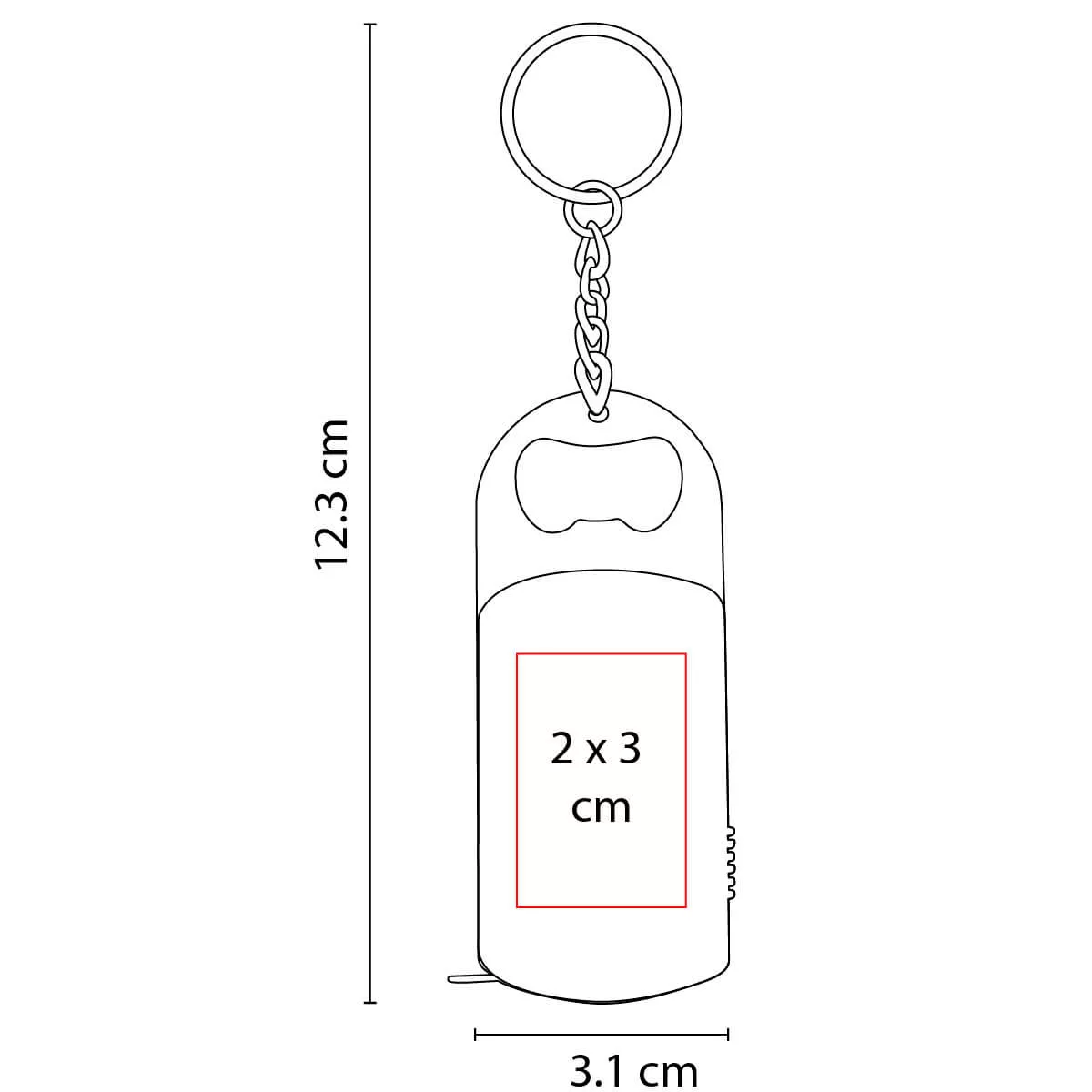 DPO 030 R LLAVERO DESTAPADOR KINZIG rojo