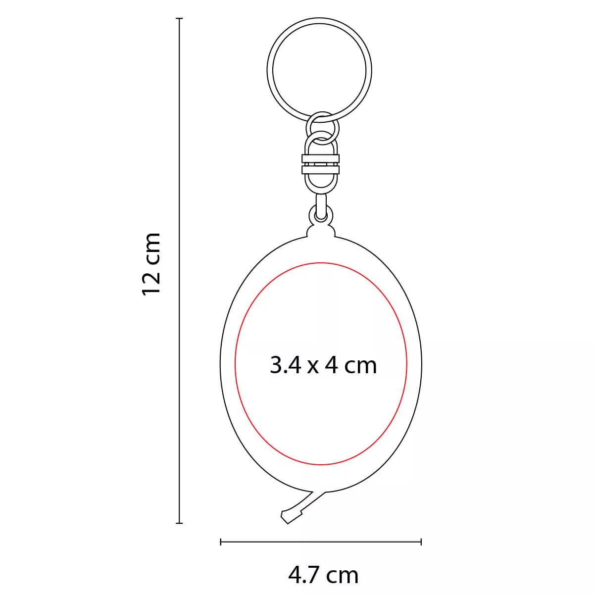 PRO 008 RT LLAVERO FLEXóMETRO OVALADO rojo traslucido