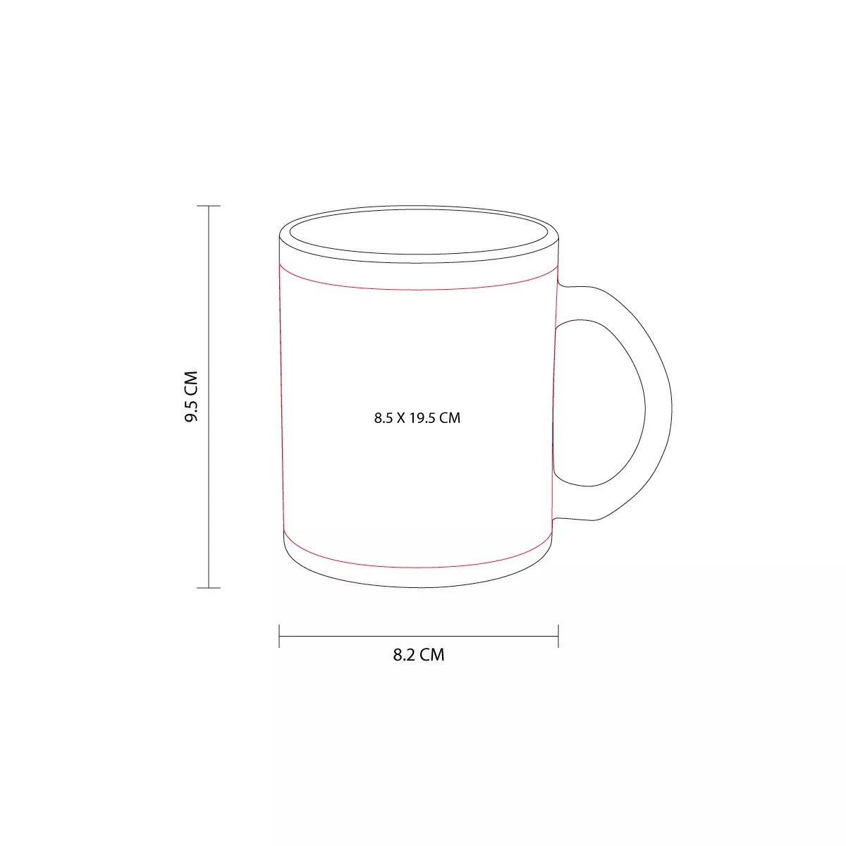 TAZ 053 R TAZA PARA SUBLIMAR TECAF rojo